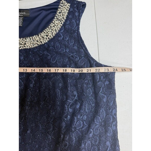 R & M Richards Embellished Lace Sheath Dress Plus Size 22W Navy Blue Cocktail - Picture 6 of 10